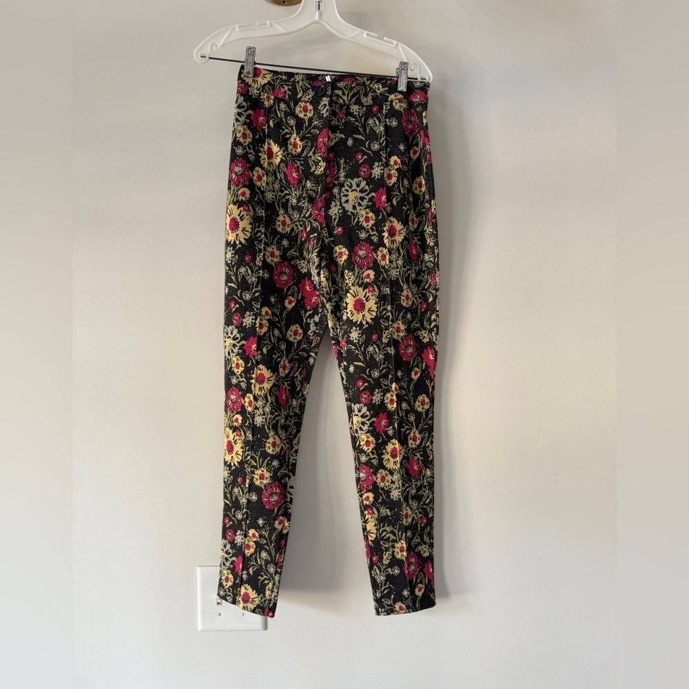 Free People Floral Knit Ponte Skinny Pants 6 - Picture 1 of 12